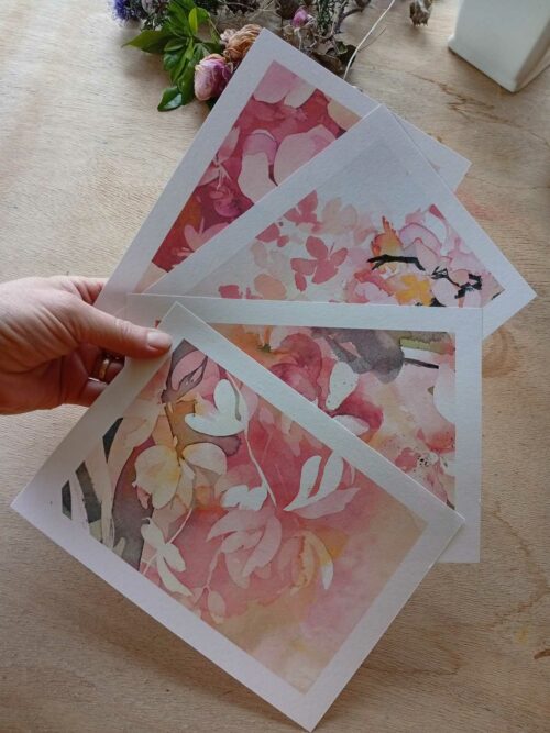 4 cartes "Rose"
